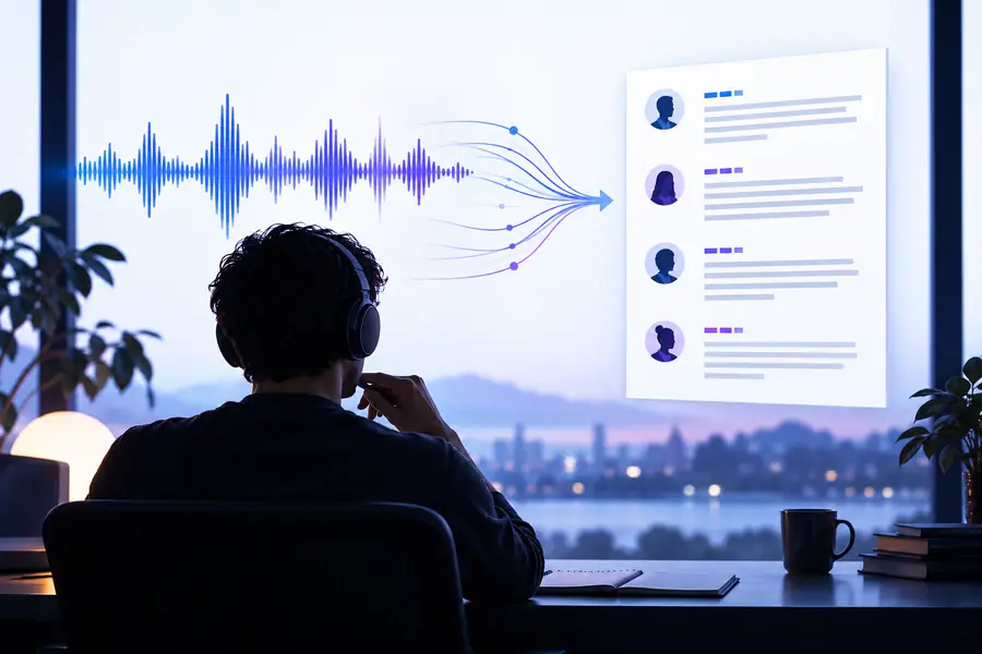 Audio workflow before transcription in a Google route