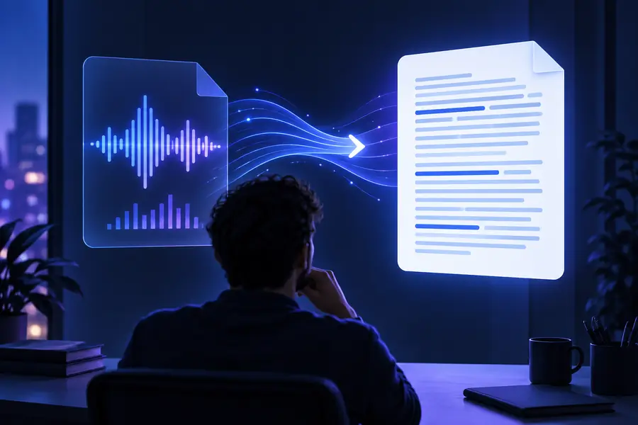 Fichier audio MP3 prêt pour la transcription